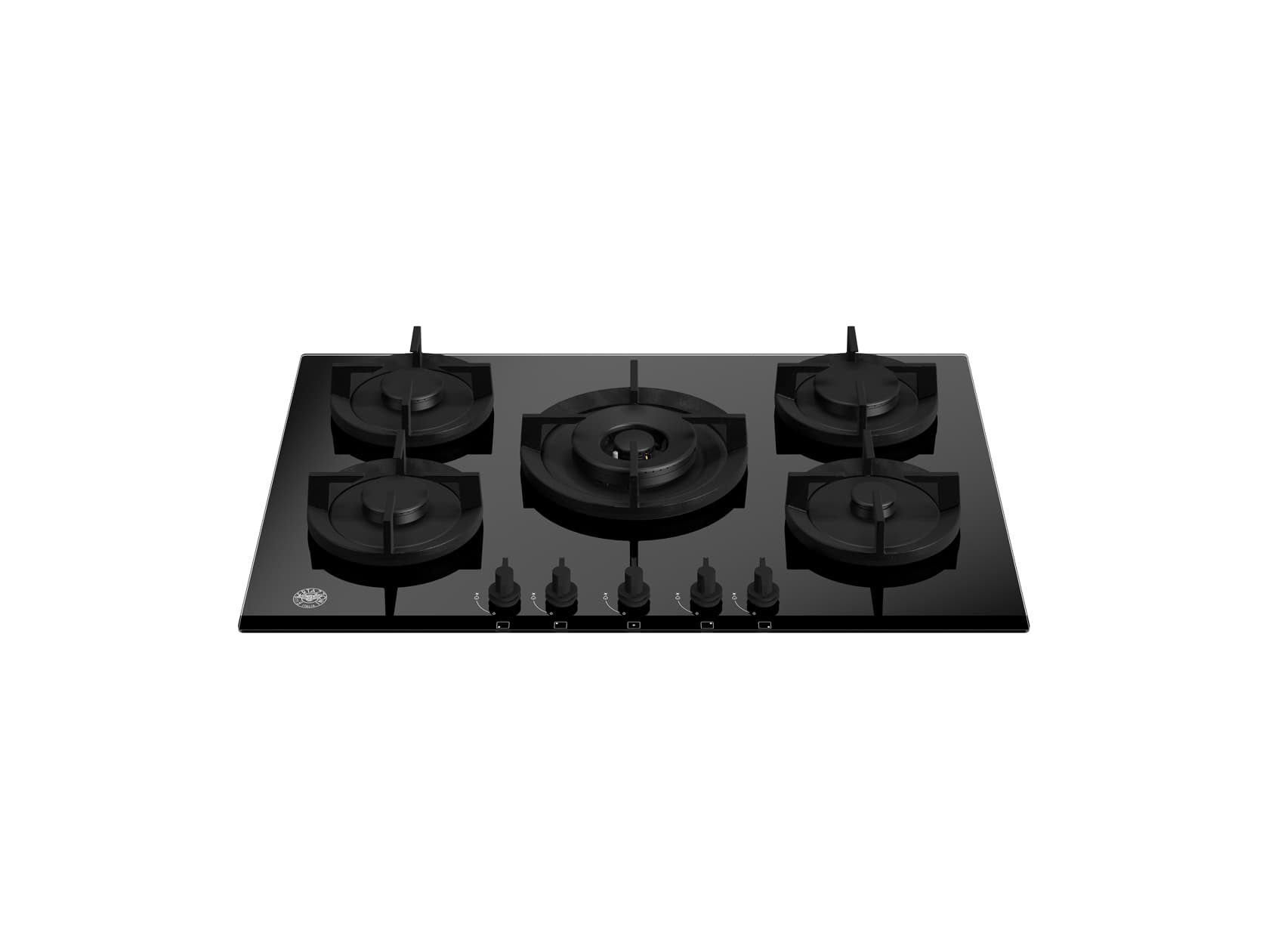 Встраиваемая газовая варочная панель Bertazzoni на стекле, конфорка wok в центре, 75 см