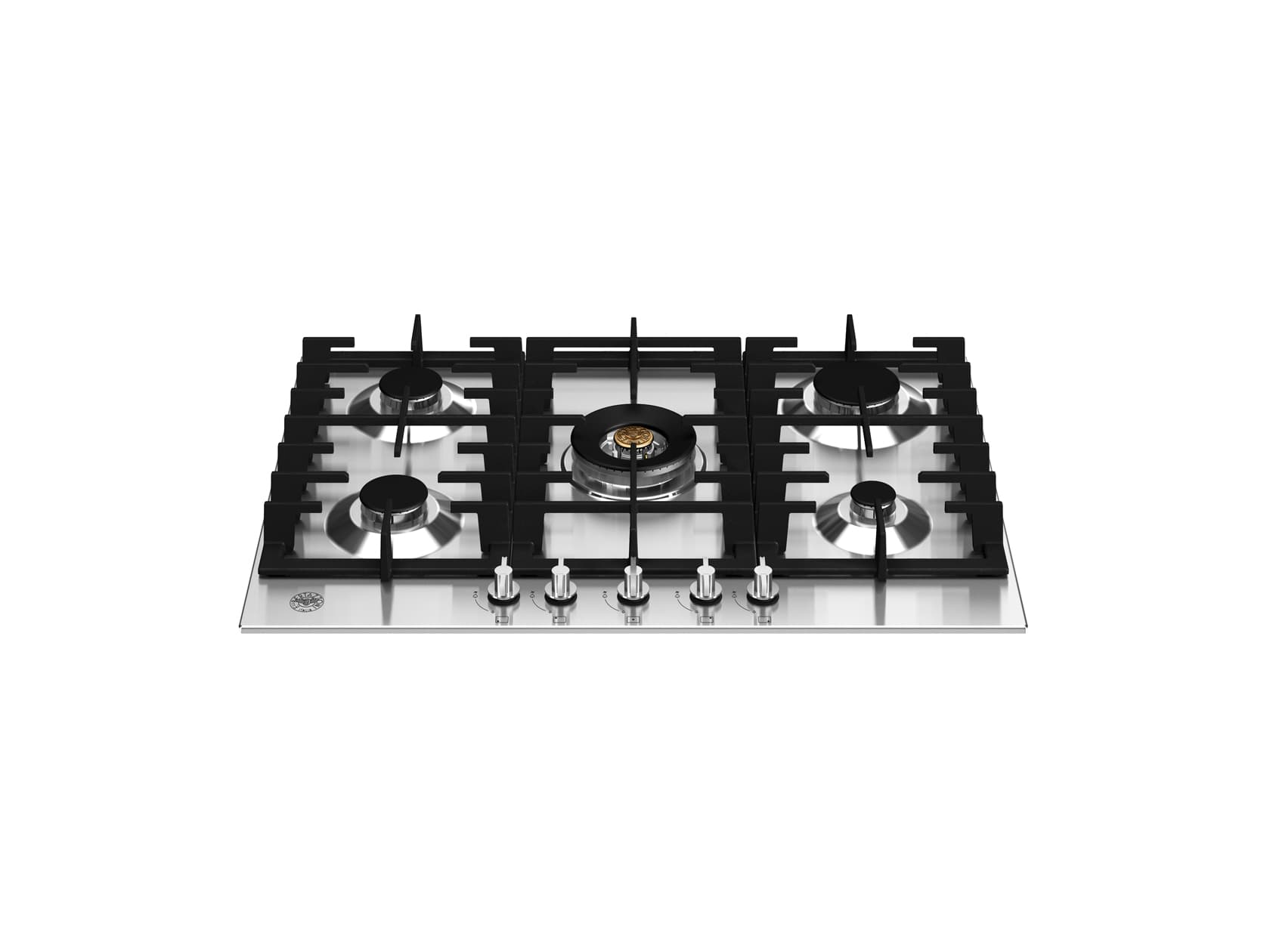 Встраиваемая газовая варочная панель Bertazzoni, конфорка wok по центру, 75 см, нержавеющая сталь
