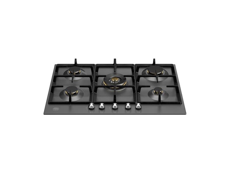 Газовая варочная панель Bertazzoni Heritage 75 см с центральной конфоркой Wok, черная эмаль, 5 зон