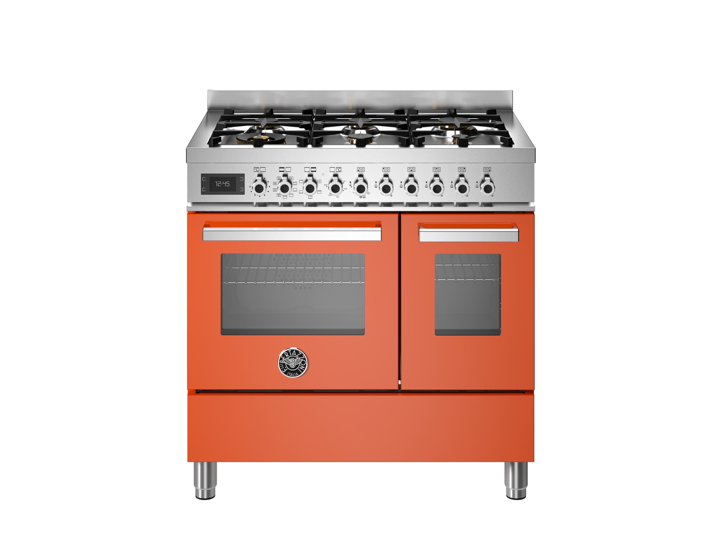 Плита Bertazzoni Professional 90 см с 6 газовыми конфорками и двумя электрическими духовками