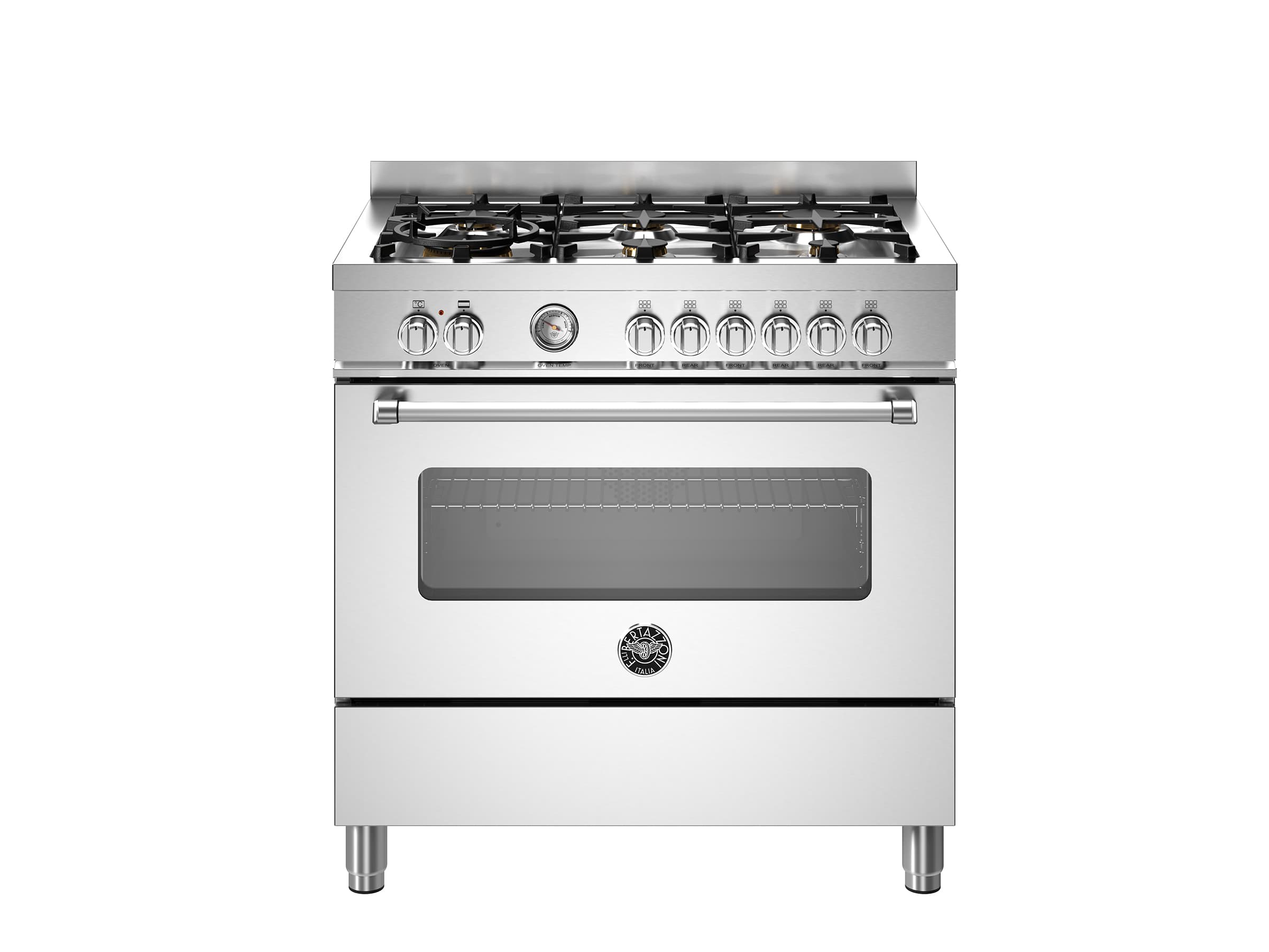 Газовая плита 90 см с 6 конфорками и электрической духовкой Bertazzoni Master