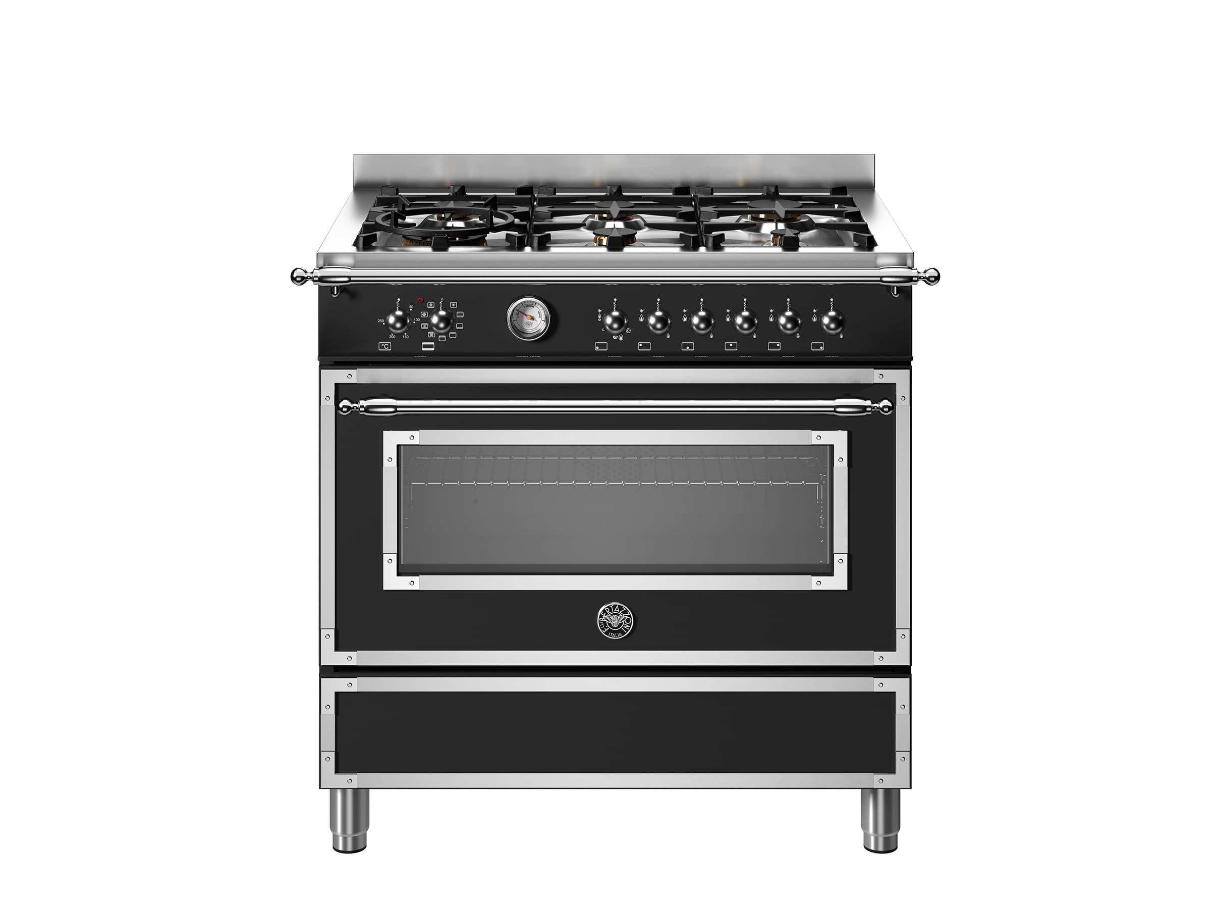 Bertazzoni Heritage 90 см: Газовая варочная панель на 6 конфорок и электрическая духовка - изображение 1