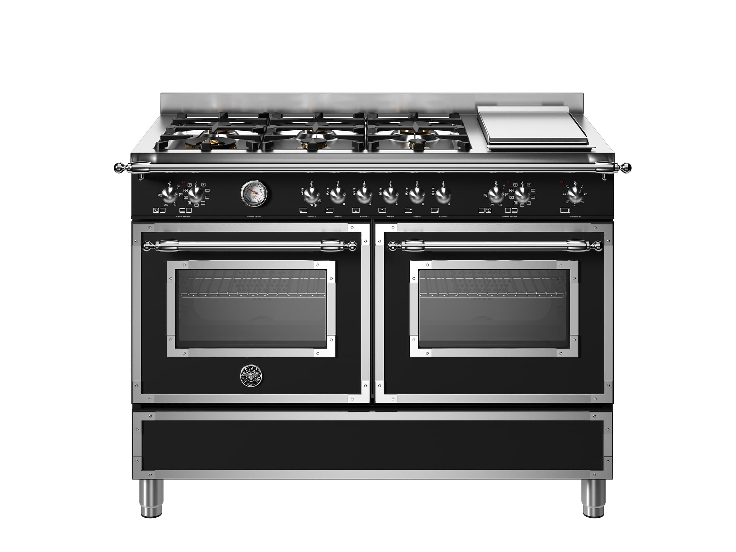 Плита Bertazzoni Heritage 120 см: 6 газовых конфорок, гриль, двойная электрическая духовка