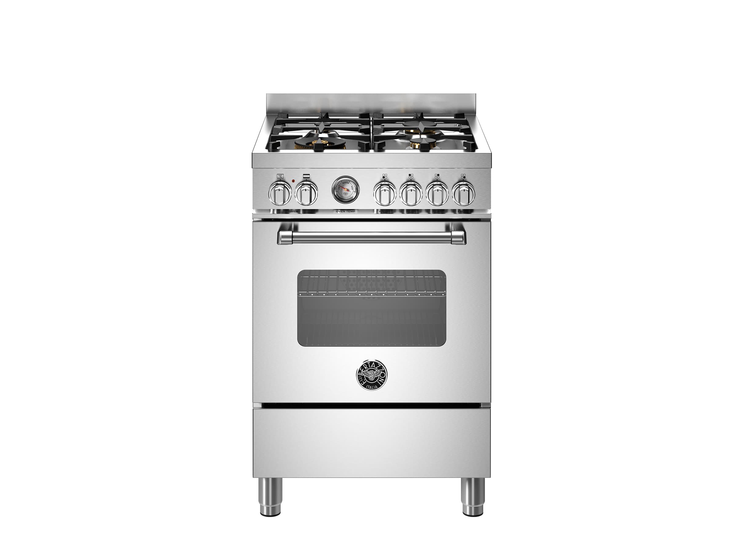 Плита Bertazzoni Master 60 см с 4 газовыми конфорками и электрической многофункциональной духовкой