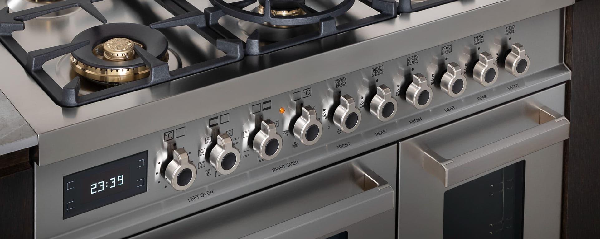 Bertazzoni Professional 100 см плита с 6 газовыми конфорками и двумя электрическими духовками - изображение 3