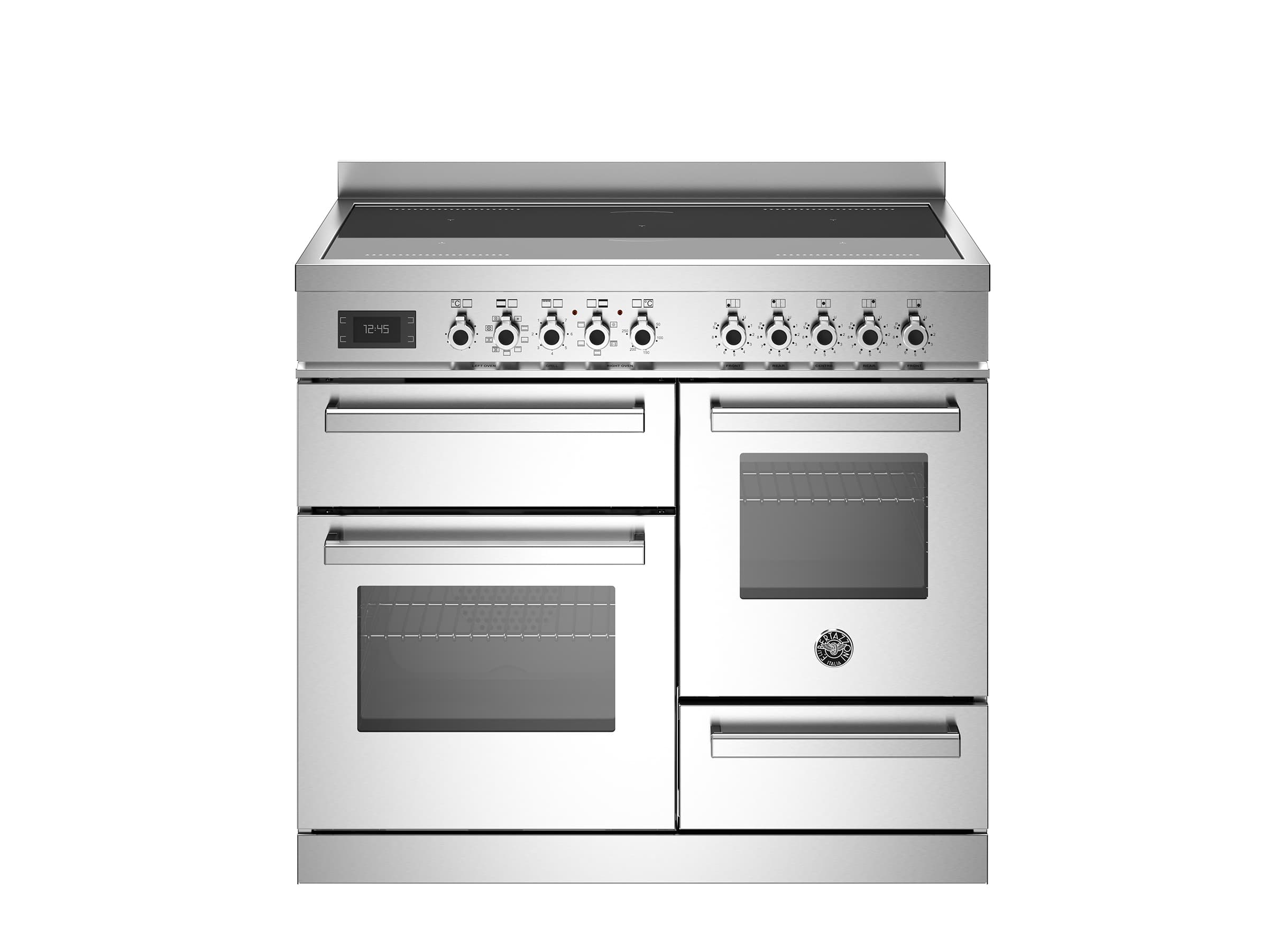 Электрическая плита Bertazzoni Professional 100 см с индукционной панелью и тремя духовками