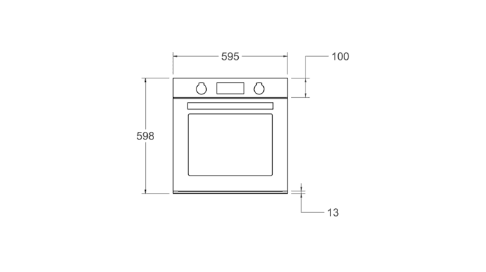 Чертеж Встраиваемый электрический духовой шкаф Bertazzoni Modern 60 см с LED-дисплеем
