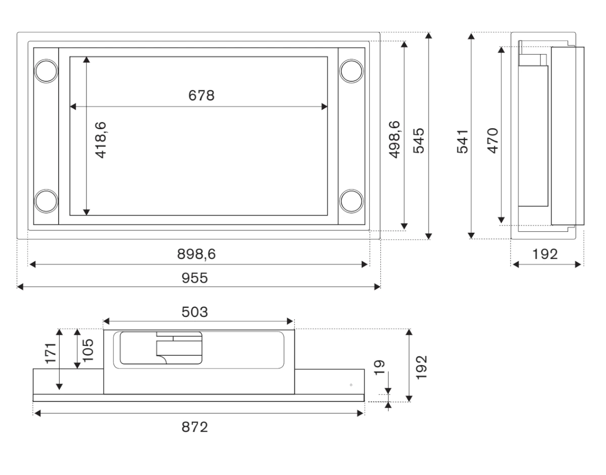 Схема встраивания Вытяжка Bertazzoni потолочная KC90PRO1XA